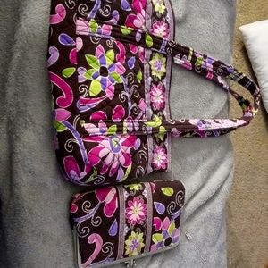 Vera bradley purse n wallet set
